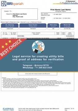 Indonesia BRI Fake Utility bill